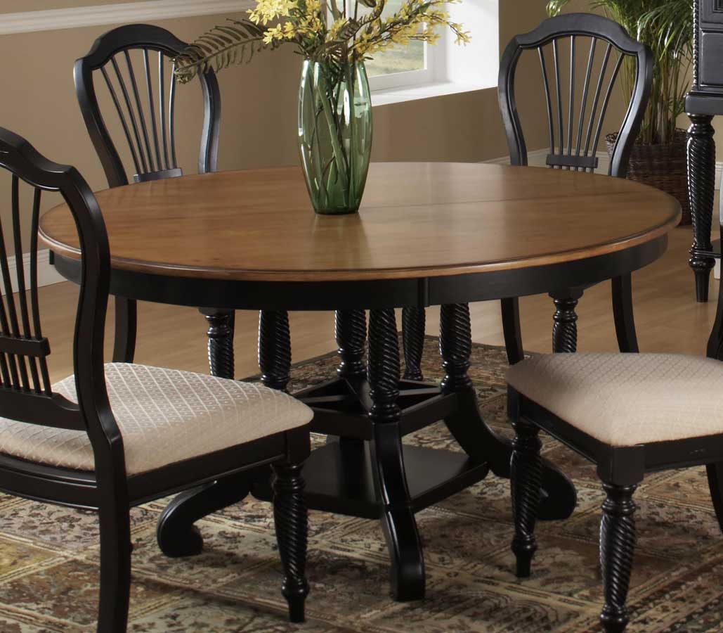 Hillsdale Wilshire Round Oval Dining Table Rubbed Black 4509 816